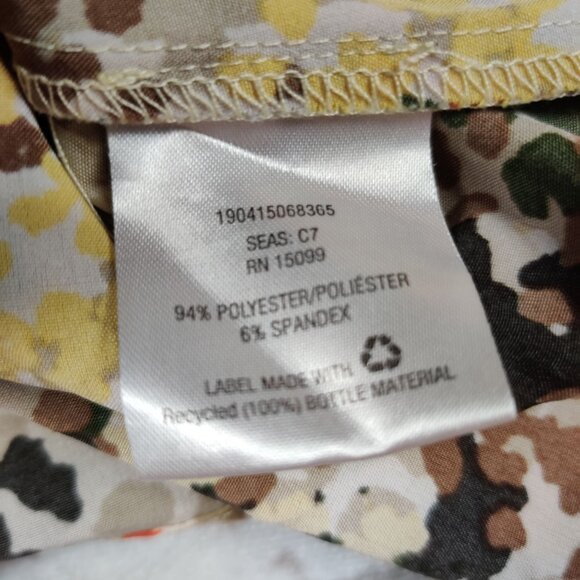 Laura Scott Womens Blouse Long Sleeve Button Shirt V Neck Abstract Floral sz M - Picture 7 of 10